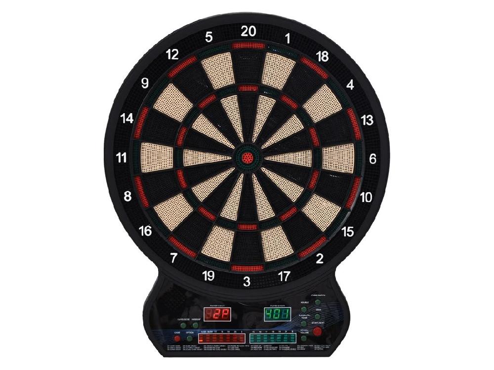 Vente Unique Cible Jeu De Fléchettes électronique 27 Jeux Principaux Jusqu'à 8 Joueurs Affichage LED Noir