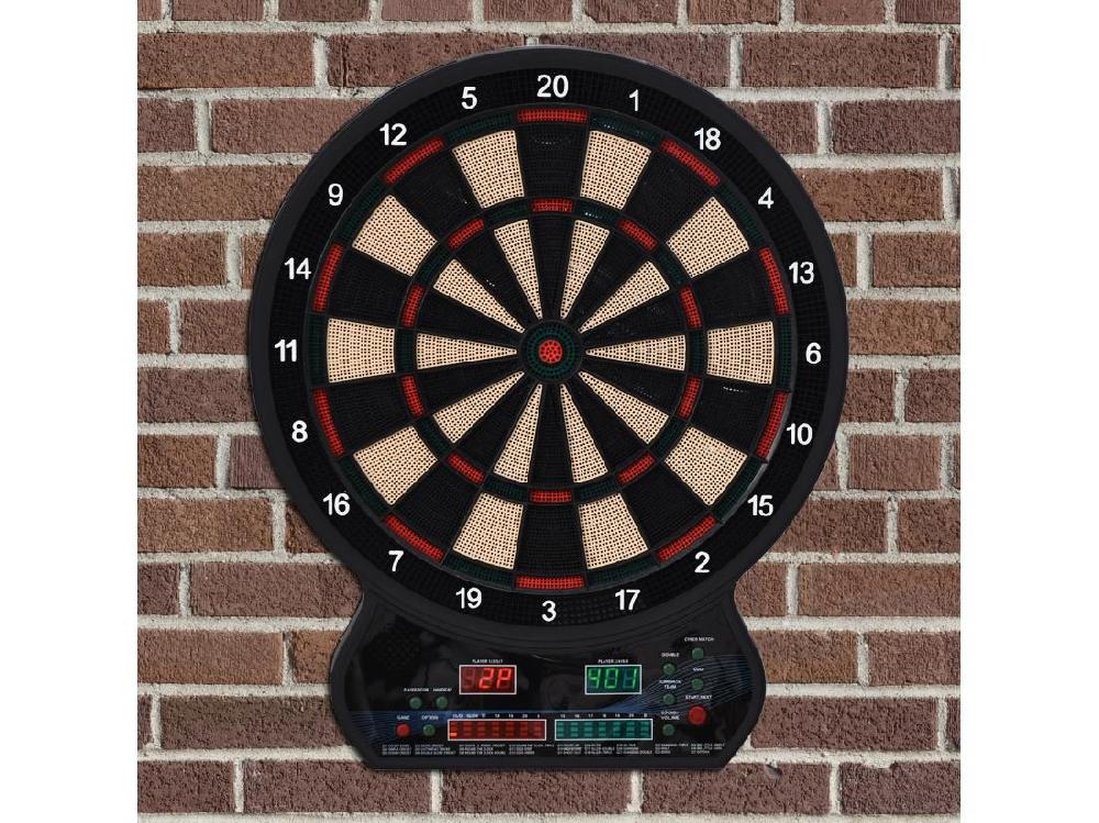 Vente Unique Cible Jeu De Fléchettes électronique 27 Jeux Principaux Jusqu'à 8 Joueurs Affichage LED Noir