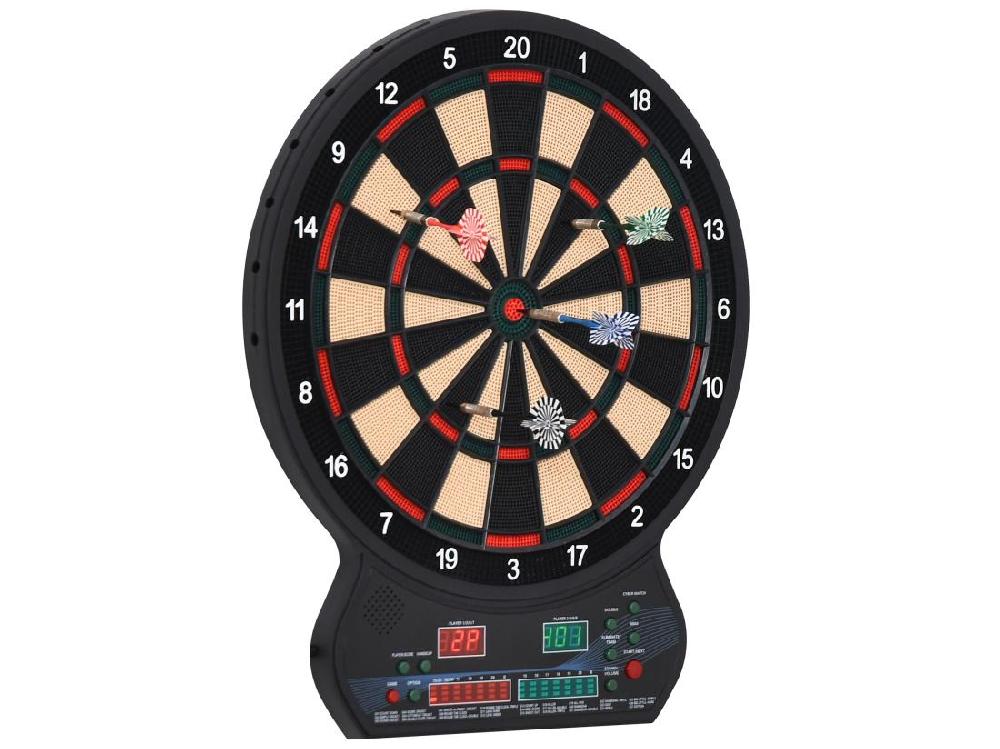vente unique Cible jeu de fléchettes électronique 27 jeux principaux jusqu'à 8 joueurs affichage LED noir