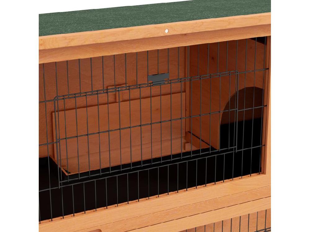 Vente Unique Clapier à Lapin Cage à Lapin 2 étages 3 Portes Verrouillables Bois Pré-huilé