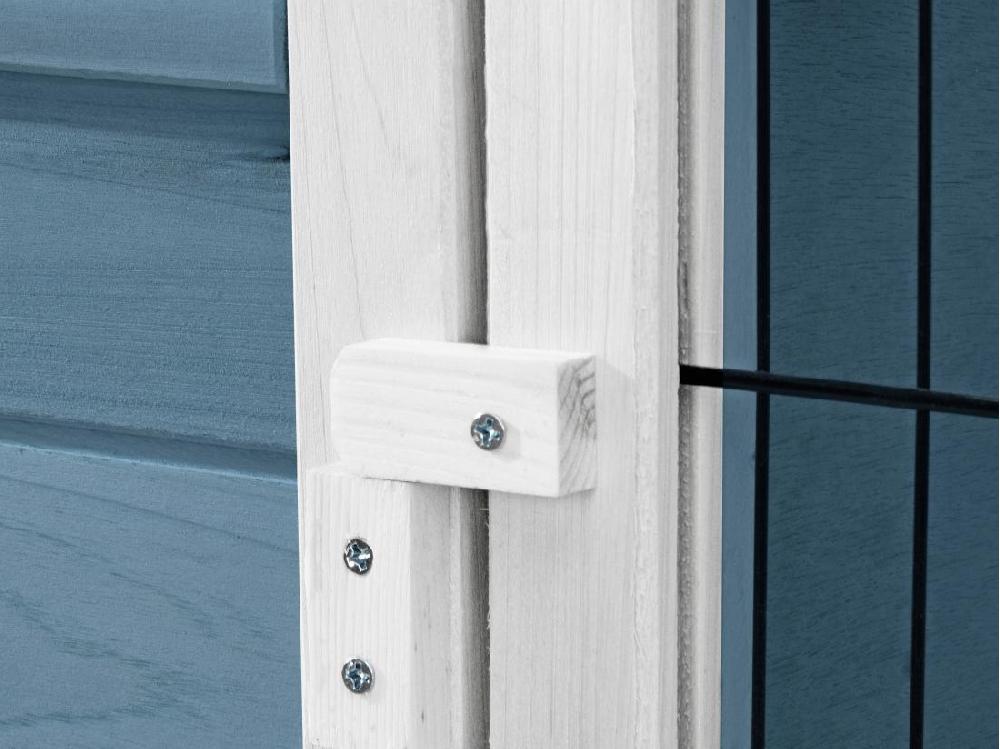 Vente Unique Clapier En Bois Sur Pieds Pour Lapins Et Rongeurs - L. 91 X P. 45 X H. 70 Cm - Bleu Et Blanc - LAPIUS