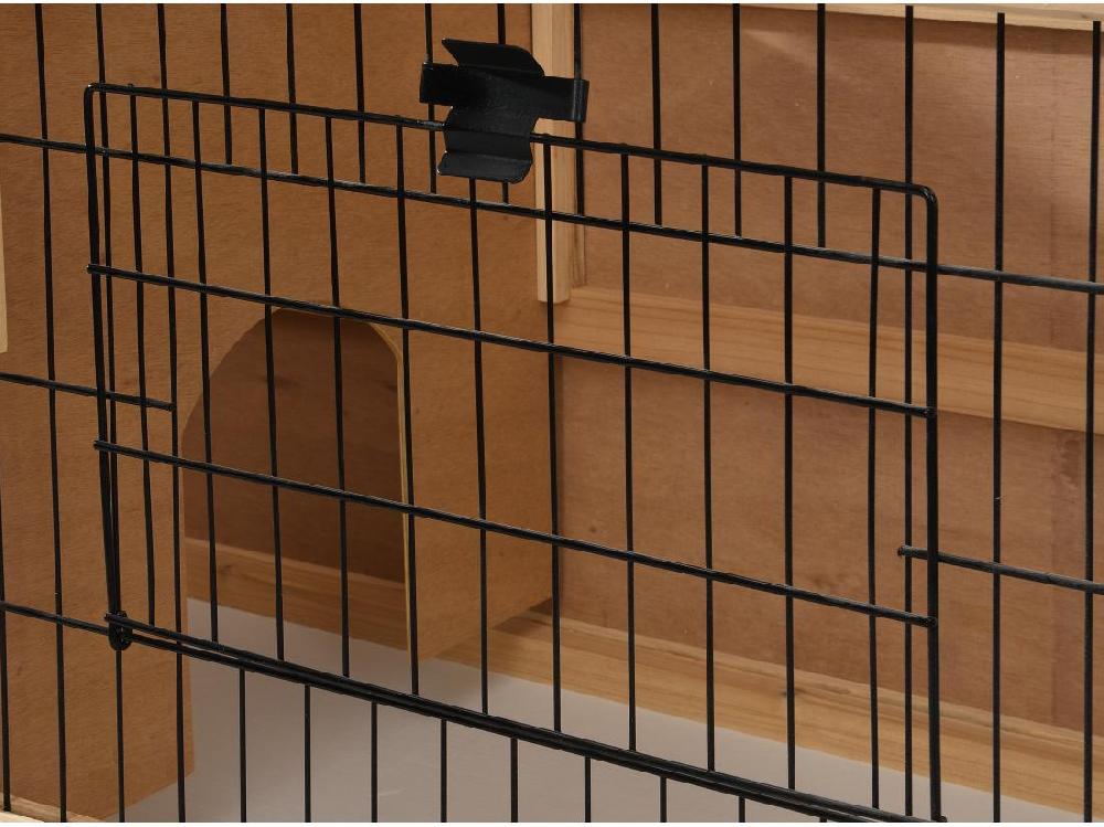 Vente Unique Clapier En Bois Sur Pieds Pour Lapins Et Rongeurs - L. 91 X P. 45 X H. 70 Cm - Naturel - LAPIUS