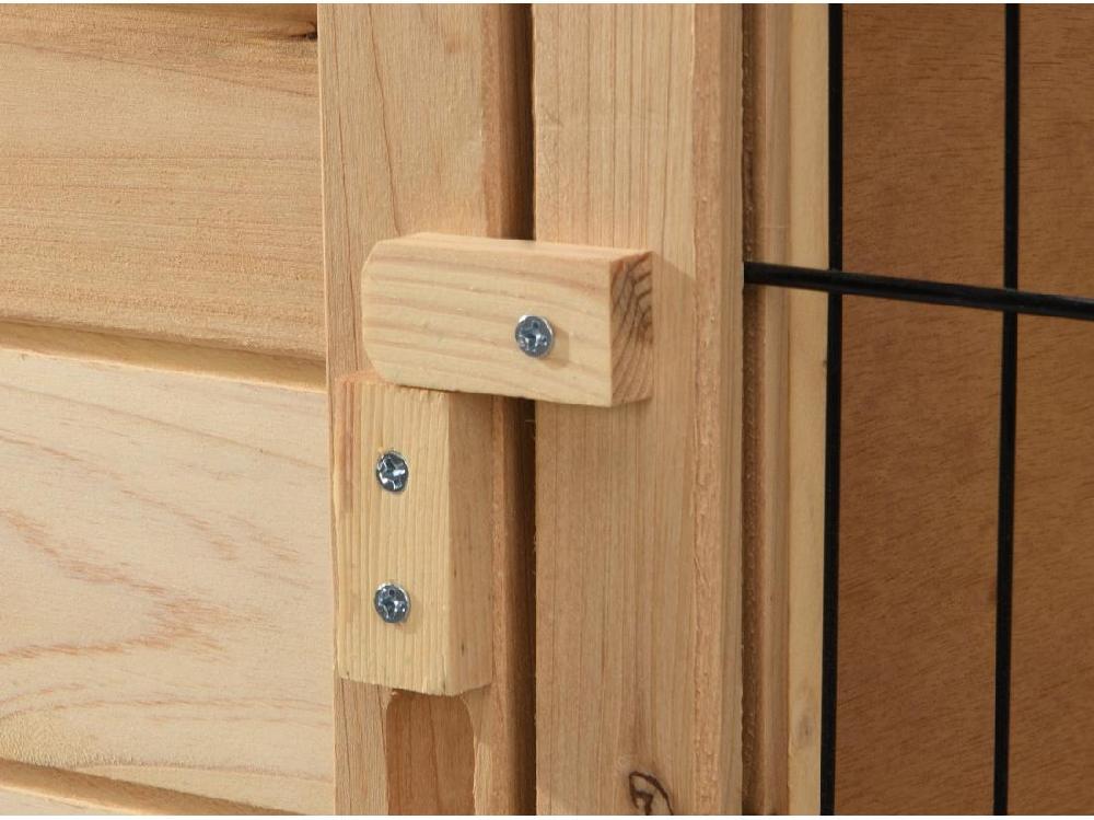 Vente Unique Clapier En Bois Sur Pieds Pour Lapins Et Rongeurs - L. 91 X P. 45 X H. 70 Cm - Naturel - LAPIUS