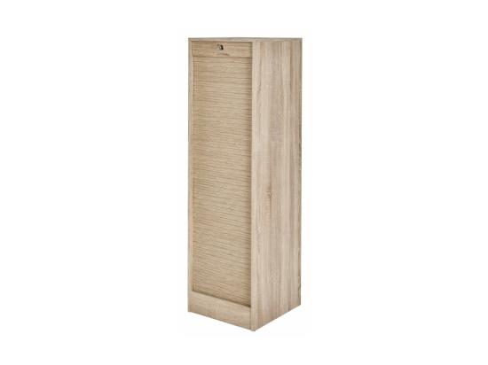 Vente Unique Classeur à Rideau 8 Tablettes 1 Kit Dossiers Serrure L 41 4 H 140 4 P 44 Cm - Coloris: Chêne Naturel