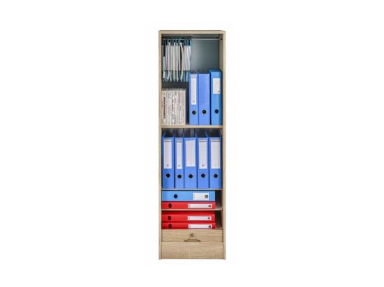 Vente Unique Classeur à Rideau 8 Tablettes 1 Kit Dossiers Serrure L 41 4 H 140 4 P 44 Cm - Coloris: Chêne Naturel