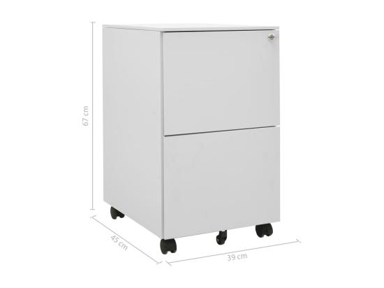 Vente Unique Classeur Mobile Gris Clair 39x45x67 Cm Acier