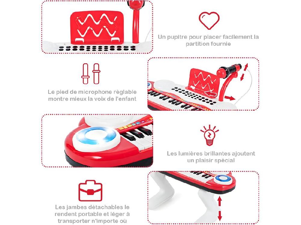 Vente Unique Clavier De Piano Electronique à 37 Touches Pour Enfants Jouet Piano Educatif Portable