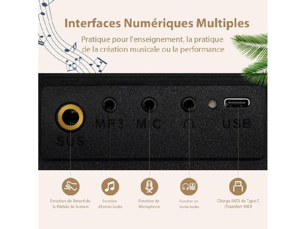 Vente Unique Clavier Numérique Piano 88 Touches Portable Semi-lourd Avec Sac De Rangement Pour Enfants&adultes Noir