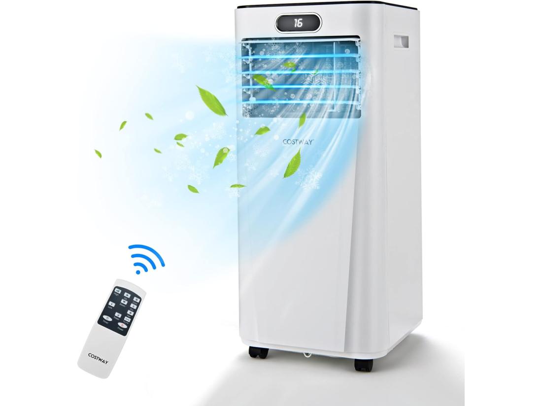 vente unique Climatiseur Mobile 4 en 1 R290 7000BTU 15 ㎡ [Classe énergétique A] Rafraîchissement Déshumidification Ventilateur et Mode Nuit (Blanc)