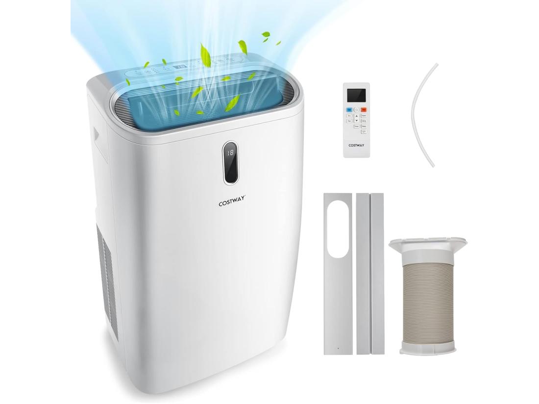 vente unique Climatiseur Mobile 5 en 1 R290 16000BTU [Classe énergétique A] Contrôle Télécommande/APP Chauffage Rafraîchissement Déshumidification Ventilateur et Mode Nuit