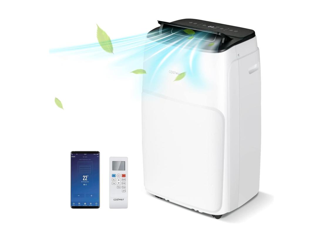 vente unique Climatiseur Mobile Silencieux 4 en 1 - 14000BTU [Classe Energétique A] avec Chauffage Ventilateur Déshumidificateur Rafraîchisseur Mode Nuit