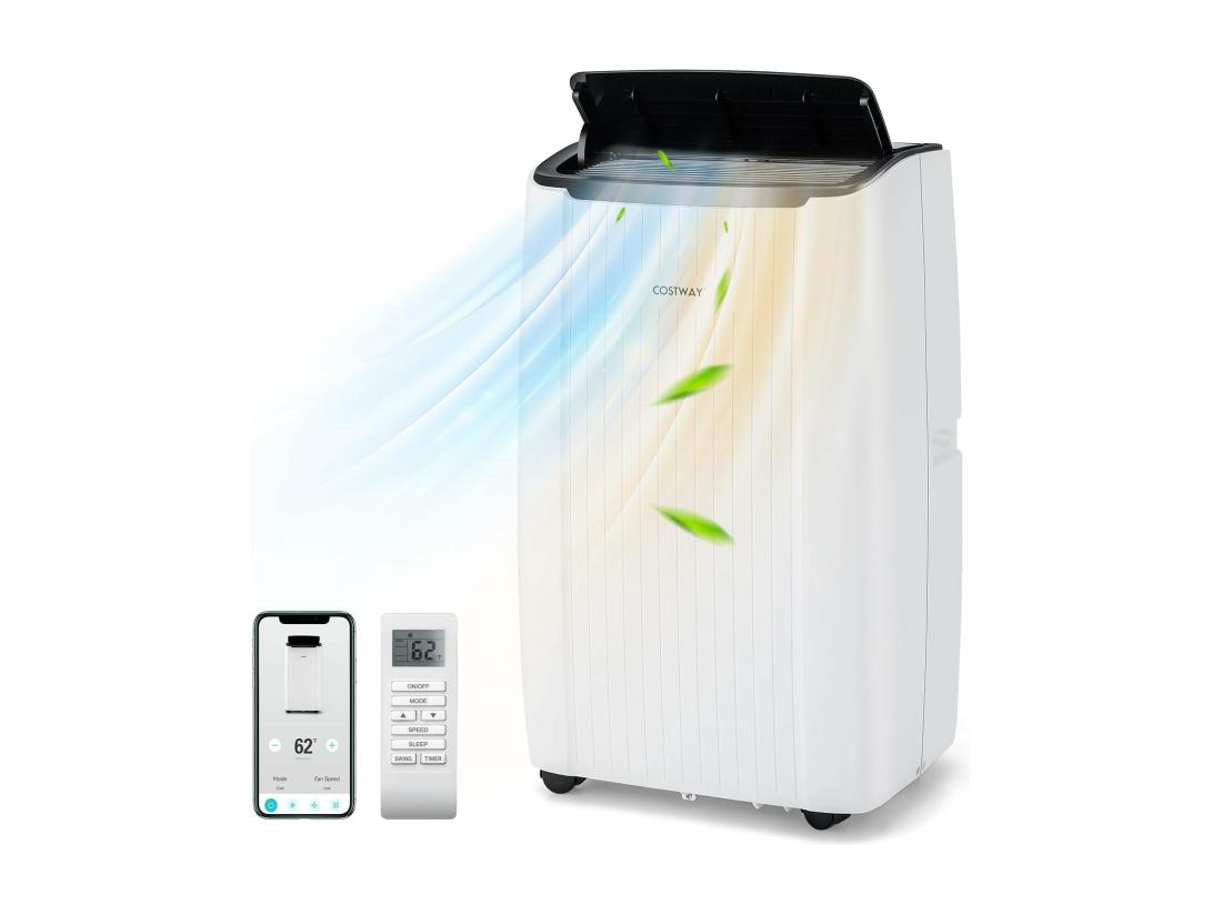 Vente Unique Climatiseur Mobile Silencieux 6 EN 1 Refroidissement Chauffage Ventilateur Déshumidificateur Mode Nuit Climatisation Rapide (Clim Pro|12000BTU)