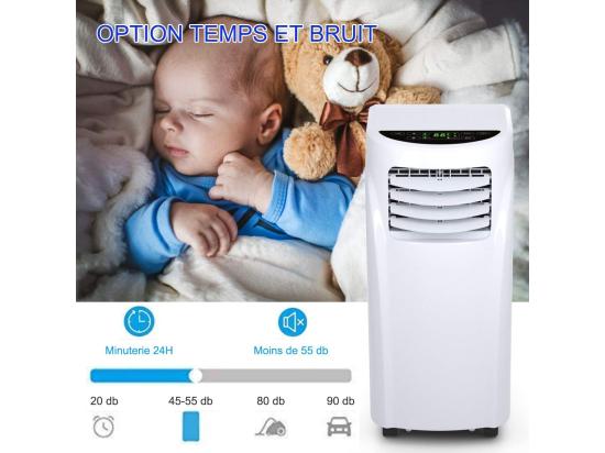 Vente Unique Climatiseur Mobile Silencieux 7000 BTU Chaud/Froid [Classe énergétique A] Programmable Avec Télécommande 17 à 30℃