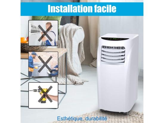 Vente Unique Climatiseur Mobile Silencieux 7000 BTU Chaud/Froid [Classe énergétique A] Programmable Avec Télécommande 17 à 30℃