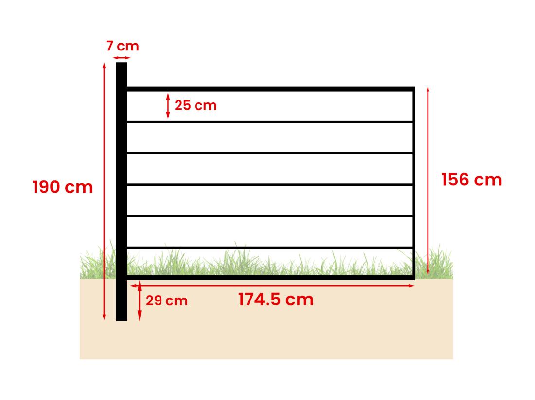 Vente Unique Clôture à Enterrer H 156 Cm - Kit De 6 Lames En Composite + 1 Poteau Gris Clair - ENOLA