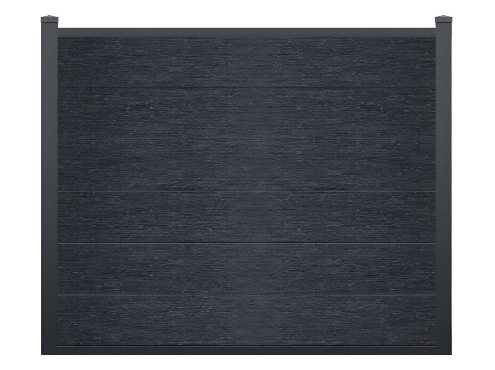 Vente Unique Clôture à Enterrer H 156 Cm - Kit De 6 Lames En Composite + 2 Poteaux Anthracite - ENOLA