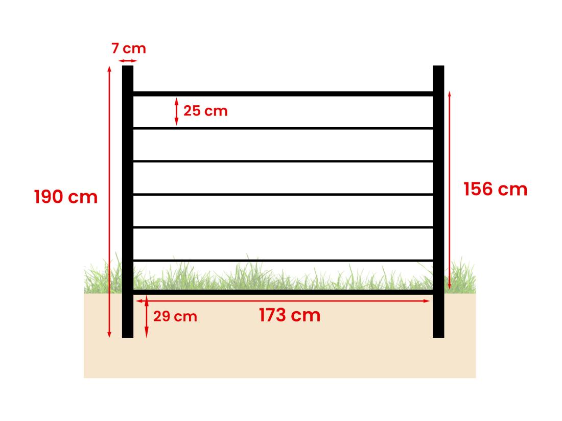Vente Unique Clôture à Enterrer H 156 Cm - Kit De 6 Lames En Composite + 2 Poteaux Anthracite - ENOLA