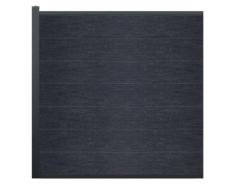 Vente Unique Clôture à Enterrer H 181 Cm - Kit De 7 Lames En Composite + 1 Poteau Anthracite - ENOLA