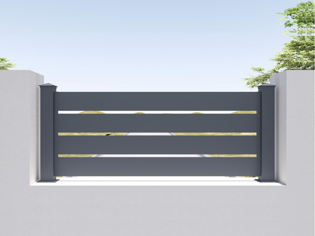 vente unique Clôture à poser ajourée H80.3 x L188.6 cm en aluminium anthracite - PRIMO