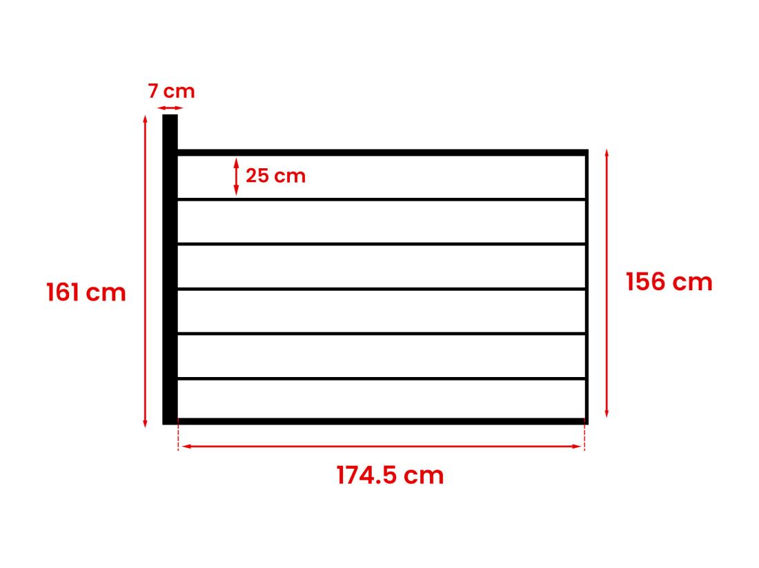 Vente Unique Clôture à Poser H 156 Cm - Kit De 6 Lames En Composite + 1 Poteau Anthracite - ENOLA