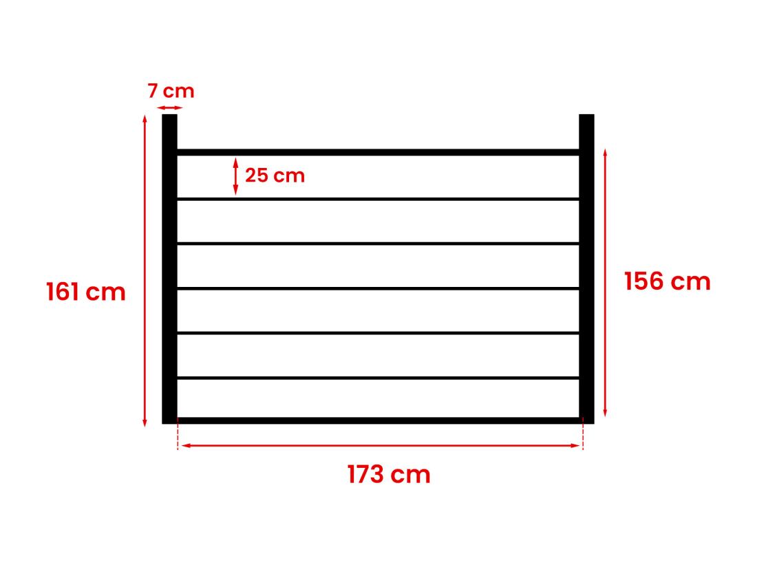 Vente Unique Clôture à Poser H 156 Cm - Kit De 6 Lames En Composite + 2 Poteaux Anthracite - ENOLA