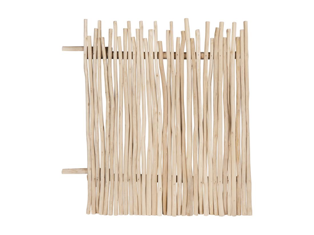 Vente Unique Clôture En Bois De Teck - L100 X H120 Cm Coloris Naturel Clair - EDANA