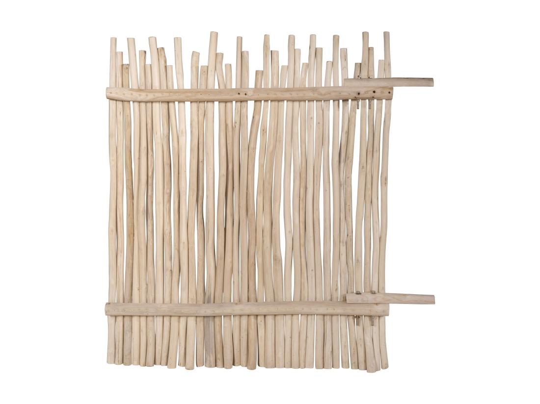 Vente Unique Clôture En Bois De Teck - L100 X H120 Cm Coloris Naturel Clair - EDANA