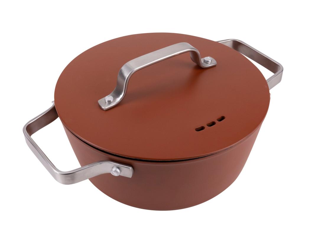 Vente Unique Cocotte 20x8 5cm Ind En Aluminium Forgé Avec Couvercle Agros 2litres