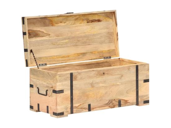 Vente Unique Coffre 90x40x40 Cm Bois Solide De Manguier