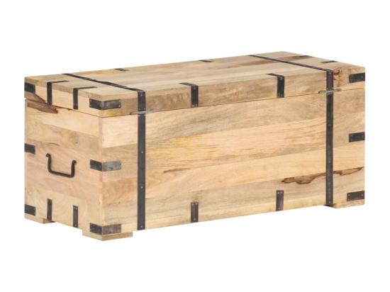 Vente Unique Coffre 90x40x40 Cm Bois Solide De Manguier
