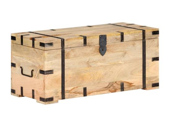vente unique Coffre 90x40x40 cm Bois solide de manguier