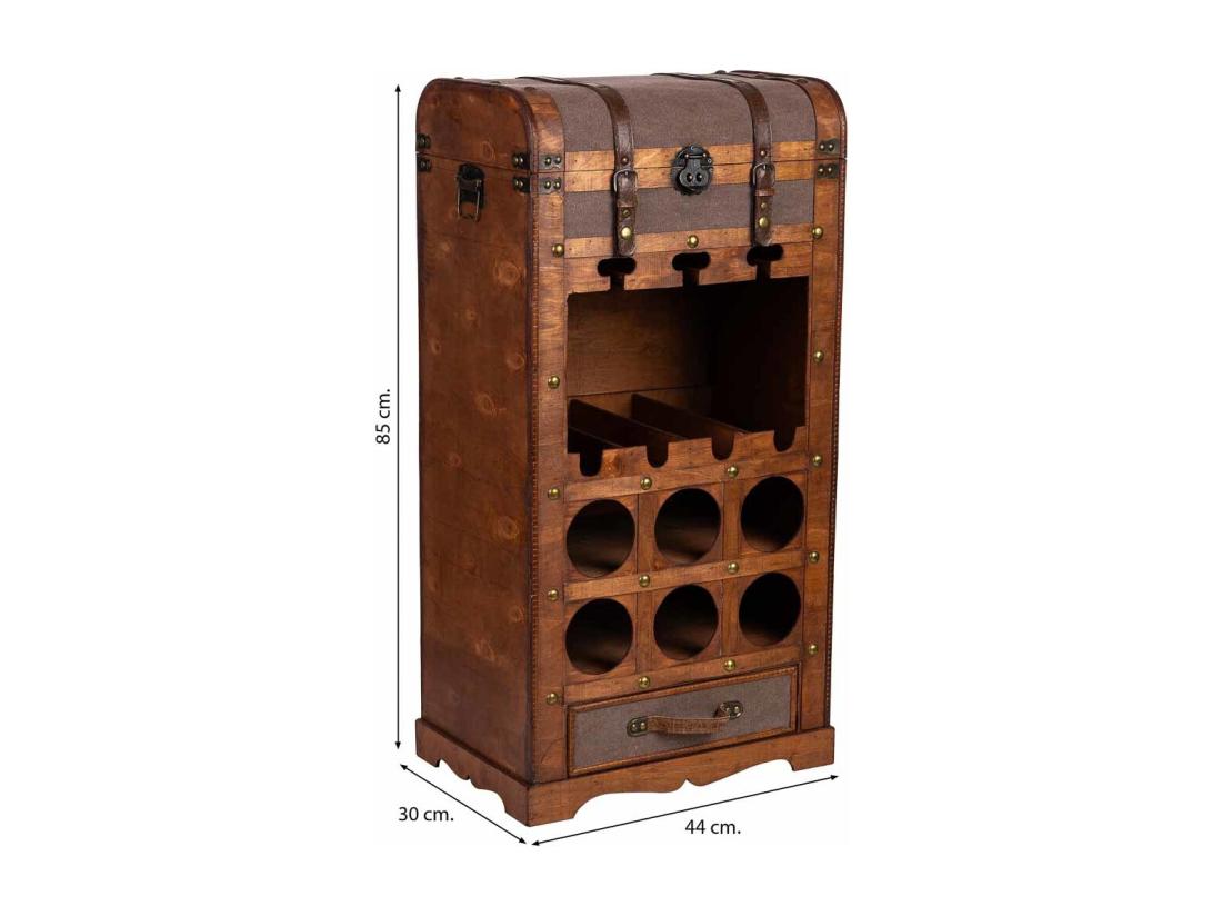 Vente Unique Coffre à Bouteilles En Bois 44x30x85h Cm
