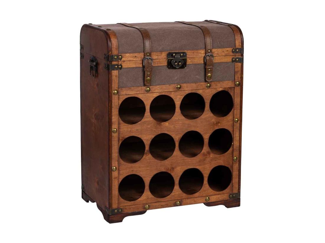 Vente Unique Coffre à Bouteilles En Bois 45x28x59h Cm