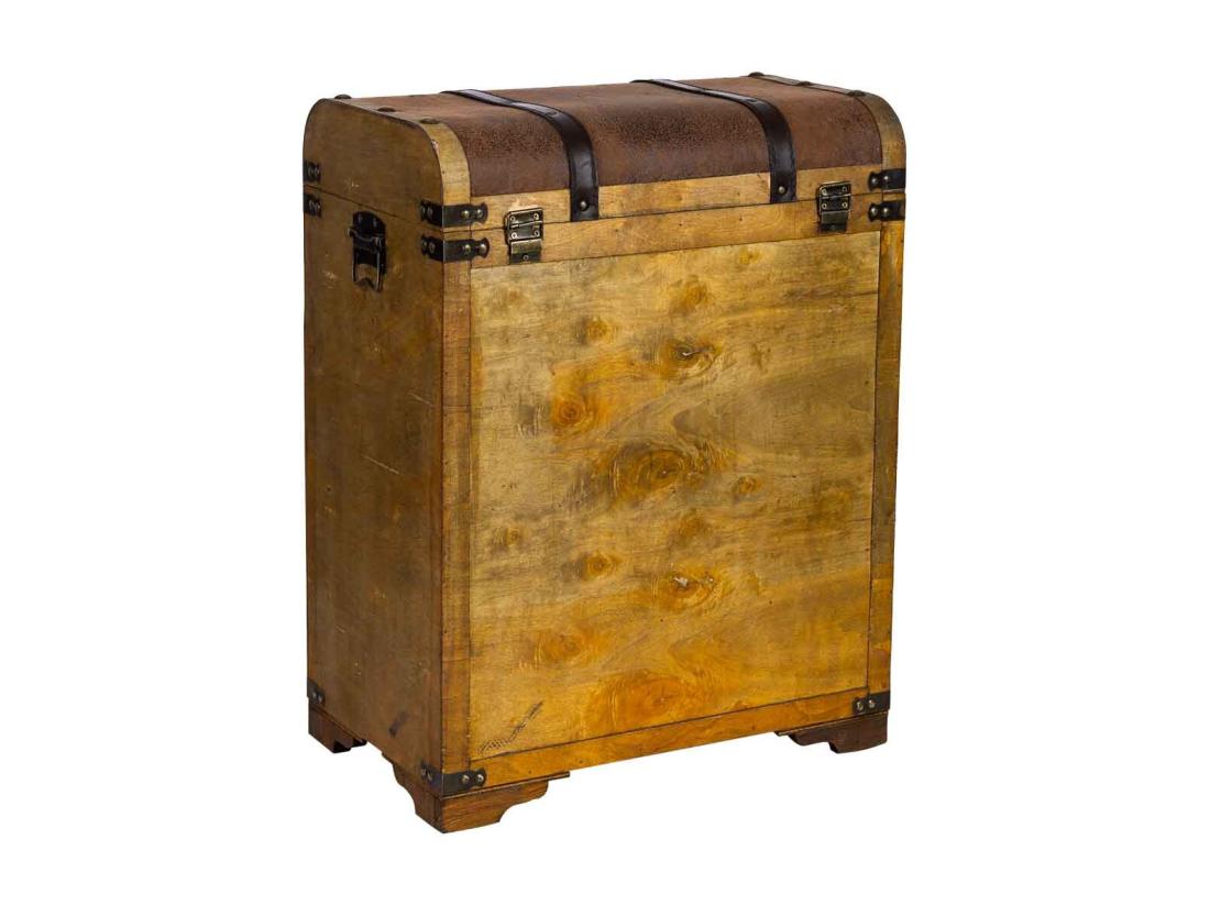 Vente Unique Coffre à Bouteilles En Bois Marron 45x28x59h Cm