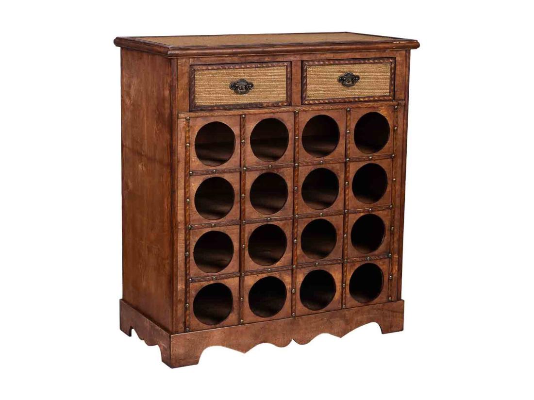 Vente Unique Coffre à Bouteilles En Bois Marron 63x31x69 5h Cm