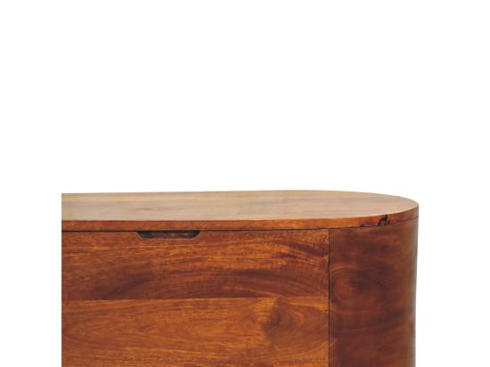 Vente Unique Coffre à Couverture Chestnut Rounded Lid