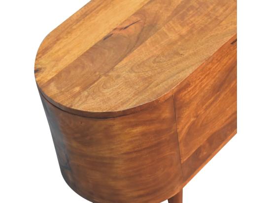 Vente Unique Coffre à Couverture Chestnut Rounded Lid