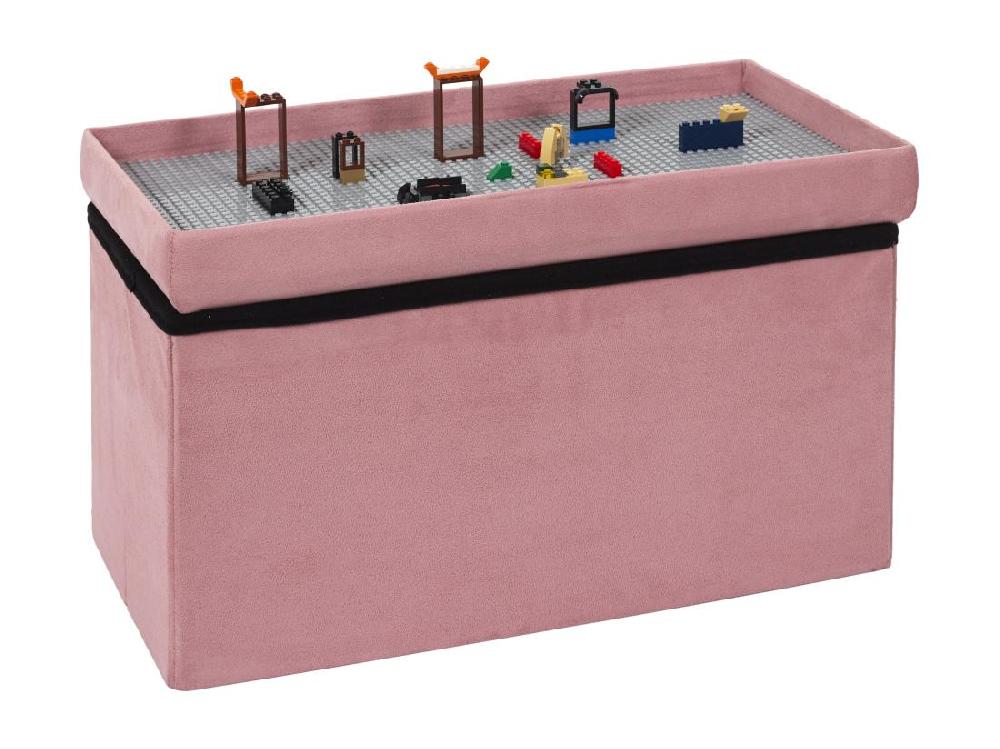 Vente Unique Coffre Banc Pliable Compatible Brique Rose M2