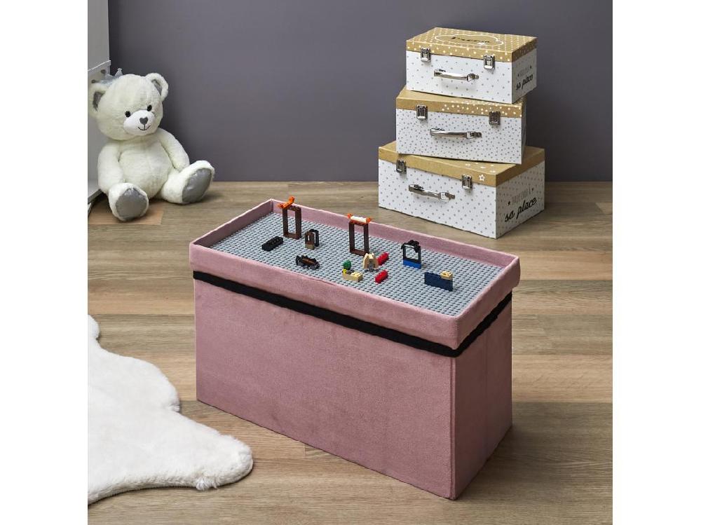 vente unique Coffre Banc Pliable Compatible Brique Rose M2