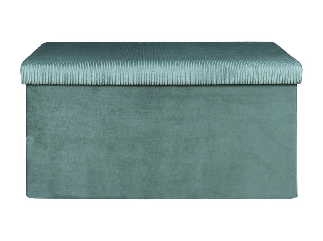Vente Unique Coffre Banc Pliable Velours Cotele Giulia Bleu