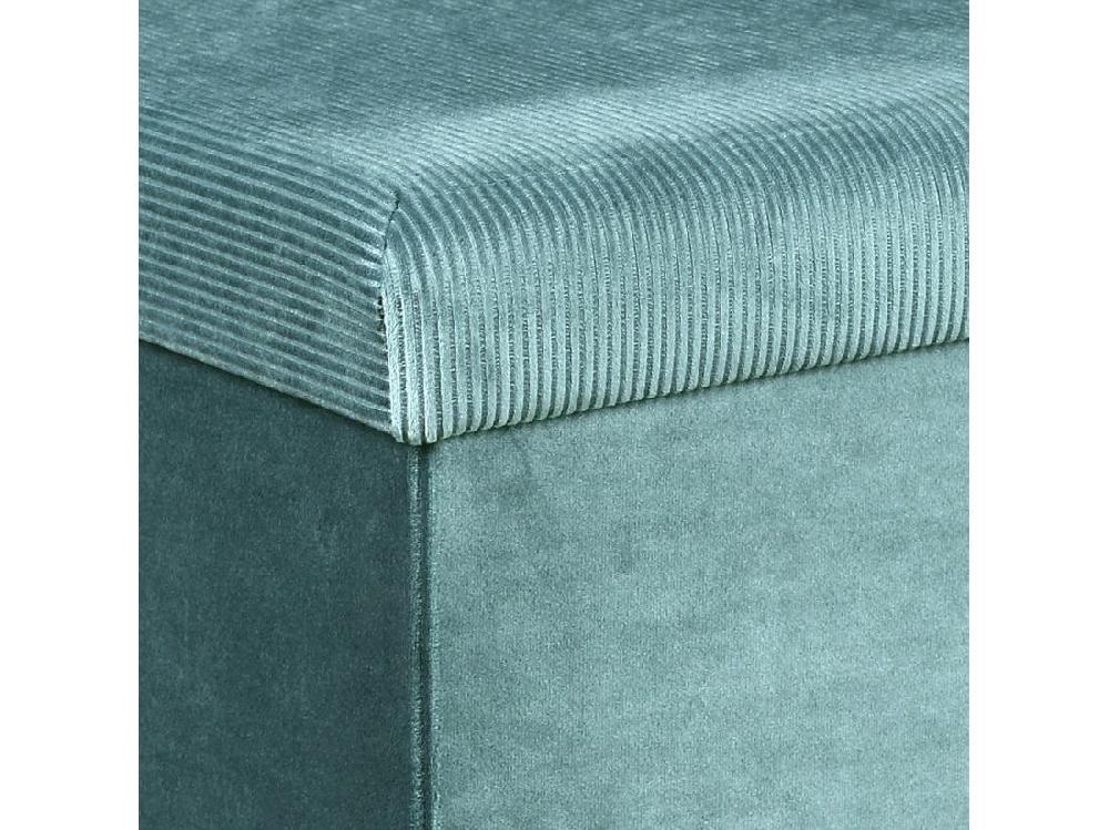 Vente Unique Coffre Banc Pliable Velours Cotele Giulia Bleu