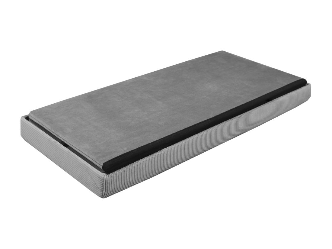 Vente Unique Coffre Banc Pliable Velours Cotele Giulia Gris