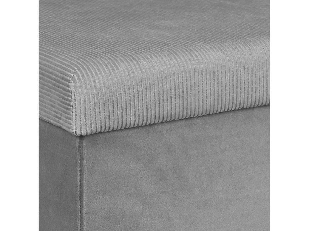 Vente Unique Coffre Banc Pliable Velours Cotele Giulia Gris