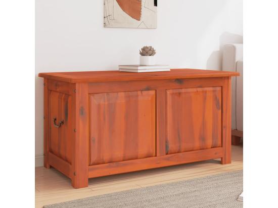vente unique Coffre de rangement avec couvercle marron bois massif d'acacia