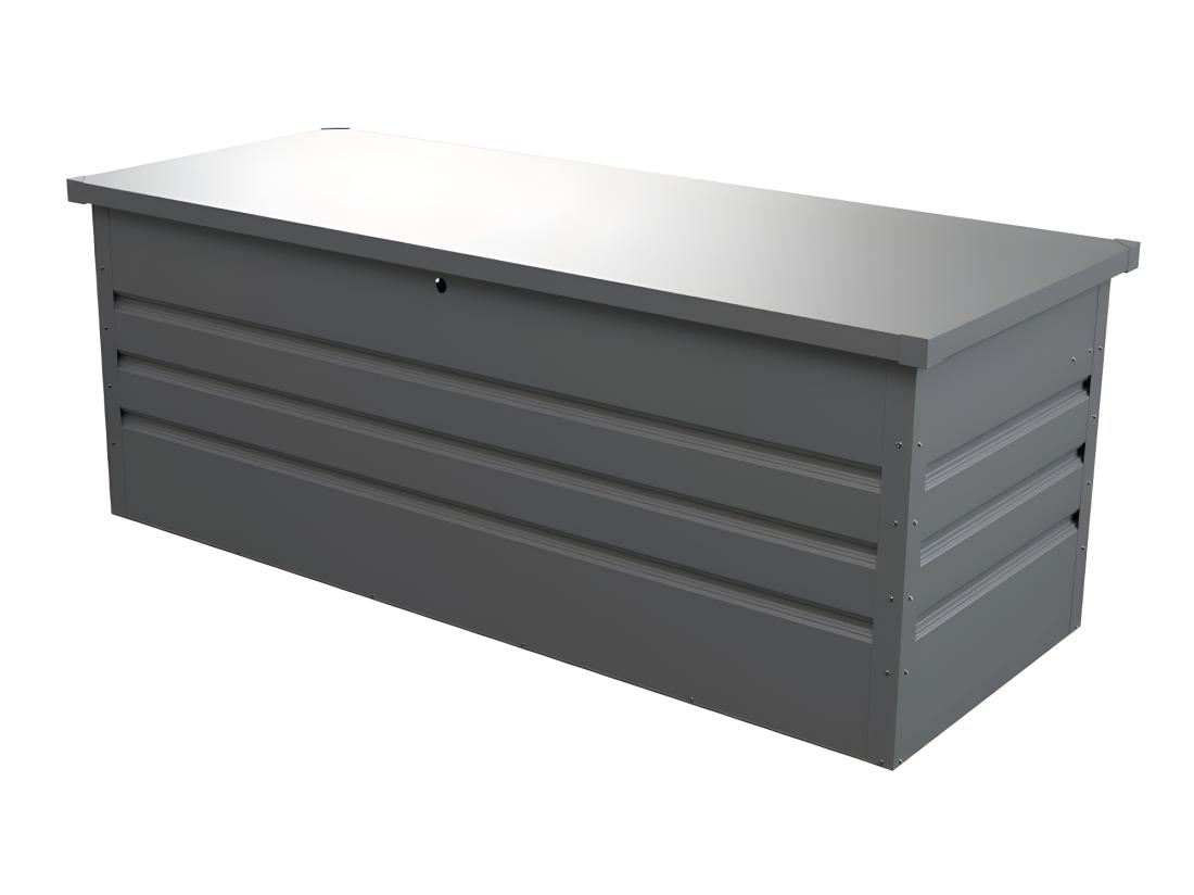 Vente Unique Coffre De Rangement De Jardin En Acier Galvanisé Gris - 582L - TOMASO