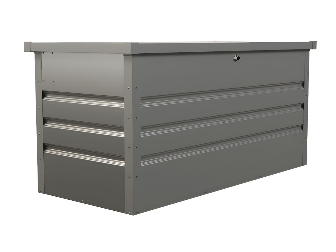 Vente Unique Coffre De Rangement De Jardin En Acier Galvanisé Gris - 400L - TOMASO