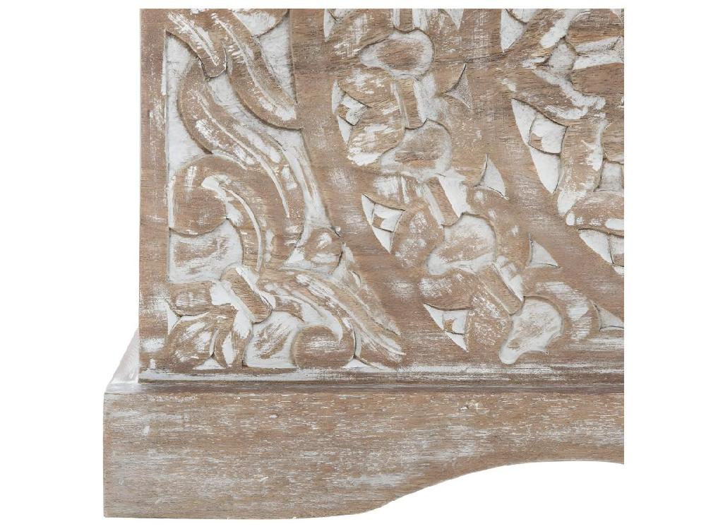 Vente Unique Coffre De Rangement En Bois De Manguier Sculpté