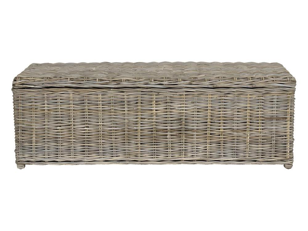 Vente Unique Coffre De Rangement En Kubu - L130 X P45 X H44 Cm - Gris Naturel - GAO