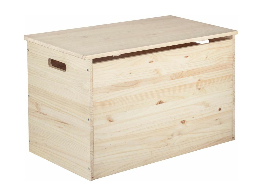 vente unique Coffre de rangement en pin brut 135 litres