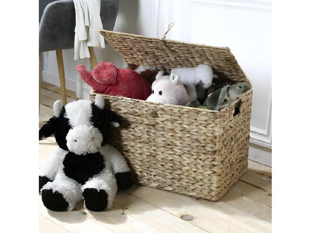 Vente Unique Coffre En Jacinthe D'Eau Avec Couvercle